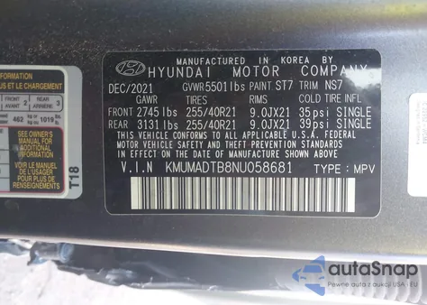 2022 Genesis Gv70 2.5T Awd из США, поврежденный, VIN KMUMADTB8NU058681